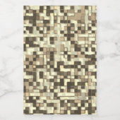 Overlappende mini-kwadraten in tonen beige tot bru wijn etiket (Enkel label)