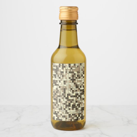 Overlappende mini-kwadraten in tonen beige tot bru wijn etiket (Voorkant)