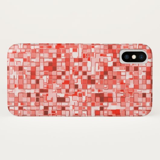 Overlappende mini-kwadraten, tonen van rood of kor Case-Mate iPhone case (Achterkant (horizontaal))
