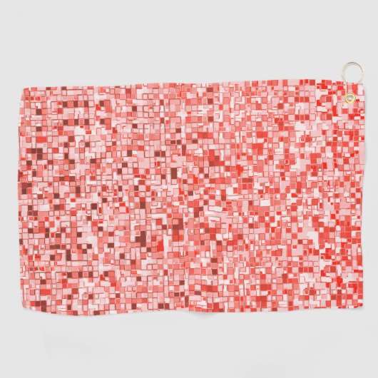 Overlappende mini-kwadraten, tonen van rood of kor golfhanddoek (Horizontaal)