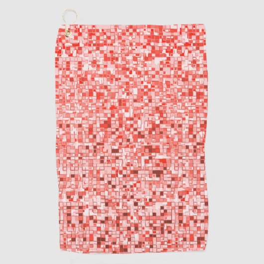 Overlappende mini-kwadraten, tonen van rood of kor golfhanddoek (Voorkant)