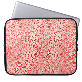 Overlappende mini-kwadraten, tonen van rood of kor laptop sleeve