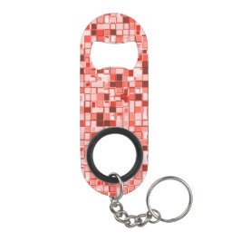 Overlappende mini-kwadraten, tonen van rood of kor mini flessenopener