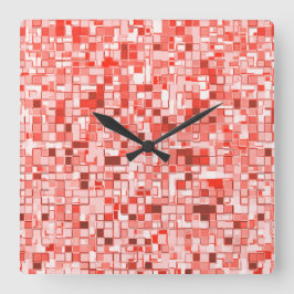 Overlappende mini-kwadraten, tonen van rood of kor vierkante klok