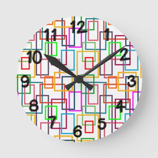 Overlappende rechthoeken  ronde klok (Voorkant)