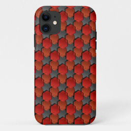 Overlappende rode zeshoeken en 'grijze ster' Case-Mate iPhone case