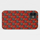 Overlappende rode zeshoeken en 'grijze ster' Case-Mate iPhone case (Achterkant (horizontaal))
