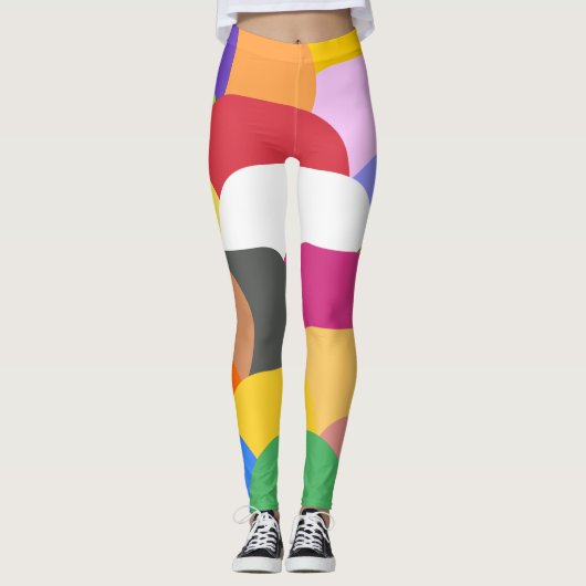 Overlappende schaal cirkels patroon leggings (Voorkant)