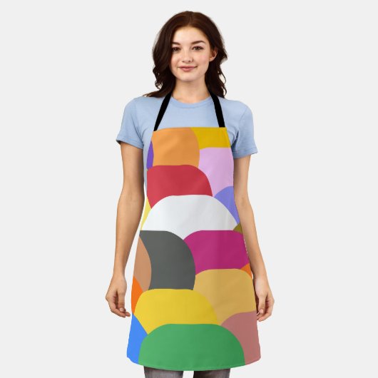 Overlappende schaal cirkels patroon schort (Gedragen)