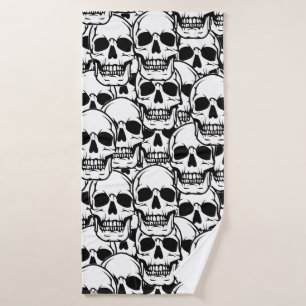 Overlappende schedels badhanddoek