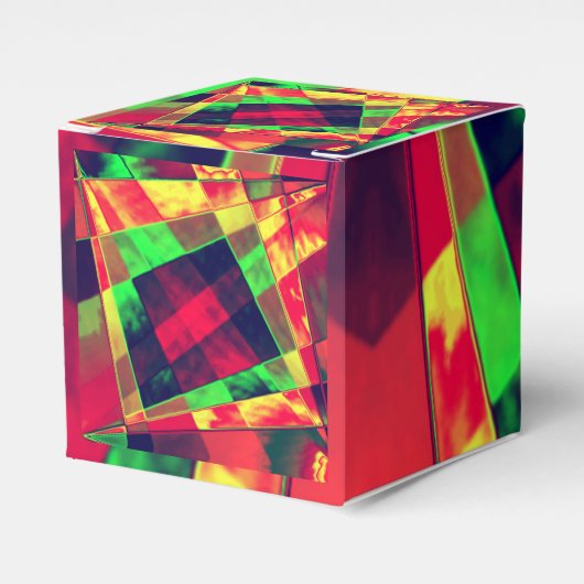 Overlappende schuine en gerafelde rechthoeken bedankdoosjes (Voorkant Zijde)