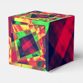 Overlappende schuine en gerafelde rechthoeken bedankdoosjes (Achterkant)