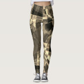 Overlappende schuine en gerafelde rechthoeken leggings (Voorkant)