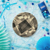 Overlappende schuine en gerafelde rechthoeken papieren bordje (Feest)