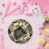 Overlappende schuine en gerafelde rechthoeken papieren bordje (Feest)