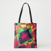 Overlappende schuine en gerafelde rechthoeken tote bag (Voorkant)