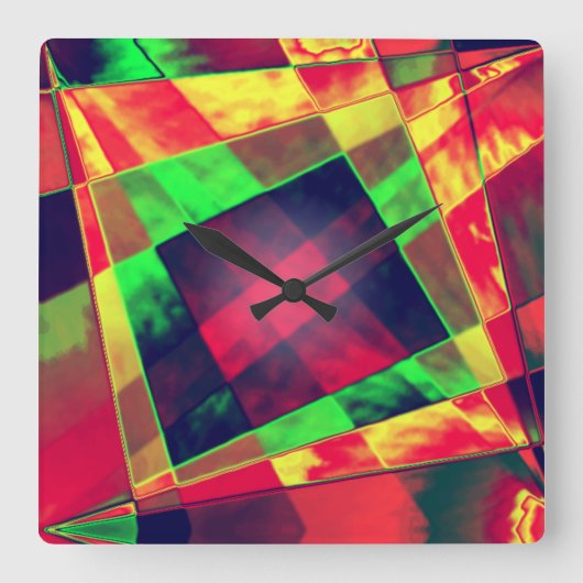 Overlappende schuine en gerafelde rechthoeken vierkante klok (Voorkant)