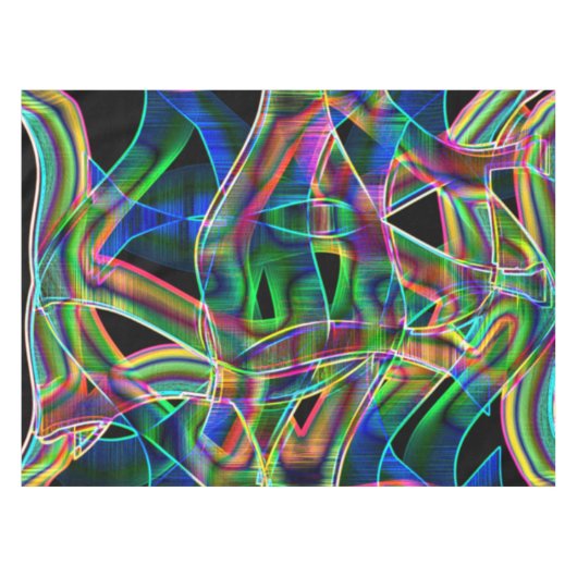 Overlappende tapachtige krommen, kleurrijke neonve tafelkleed (Voorkant (Horizontaal))