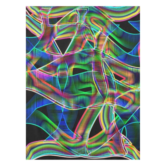 Overlappende tapachtige krommen, kleurrijke neonve tafelkleed (Voorkant)