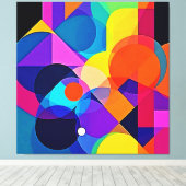 Overlappende tinten: abstracte fusie canvas afdruk (Insitu (Houten vloer))
