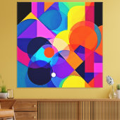Overlappende tinten: abstracte fusie canvas afdruk (Insitu (Woonkamer))