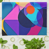 Overlappende tinten: abstracte fusie theedoek (Gevouwen)