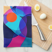 Overlappende tinten: abstracte fusie theedoek (Quarter Fold)