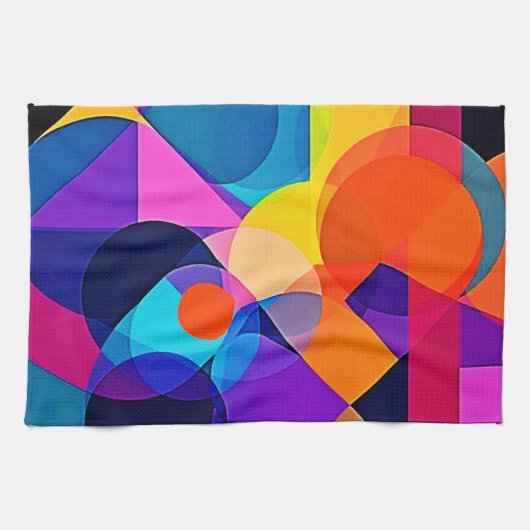 Overlappende tinten: abstracte fusie theedoek (Horizontaal)