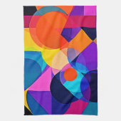Overlappende tinten: abstracte fusie theedoek (Verticaal)