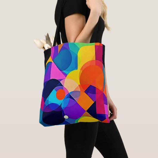Overlappende tinten: abstracte fusie tote bag (Dichtbij)