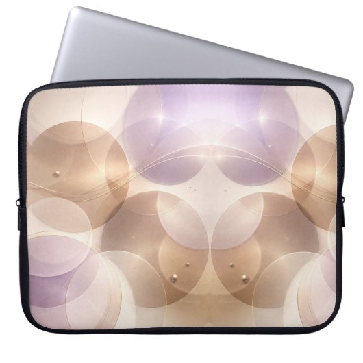 Overlappende transparante cirkels AI-kunst Laptop Sleeve (Voorkant)