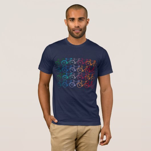 Overlappende Wielen 20 Colorful Bikes T-shirt (Voorkant volledig)