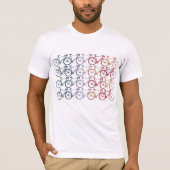 Overlappende wielen 20 fietsen wit t-shirt (Voorkant)