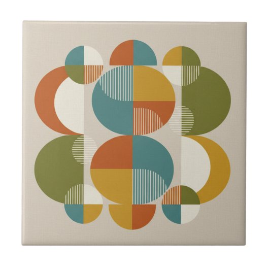 Overlapping Circles Pop Art Mid-Century #3 ID1224 Tegeltje (Voorkant)