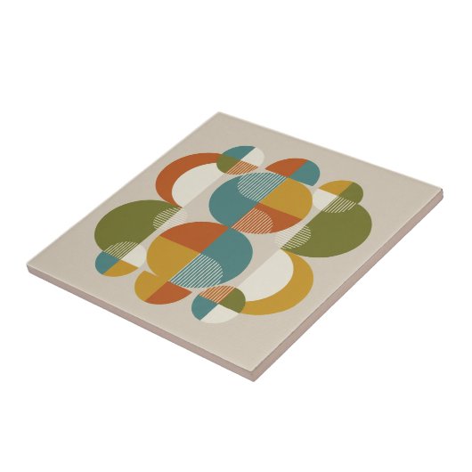 Overlapping Circles Pop Art Mid-Century #3 ID1224 Tegeltje (Zijkant)