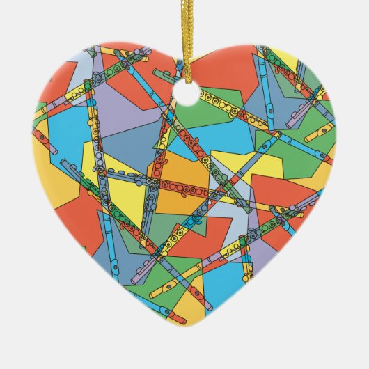 Overlapping Flutes Keramisch Ornament (Voorkant)