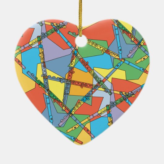 Overlapping Flutes Keramisch Ornament (Achterkant)