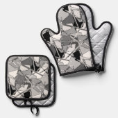 Overlapping Flutes Ovenwant & Pannenlap Set (Voorkant / Achterkant)