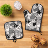 Overlapping Flutes Ovenwant & Pannenlap Set (Top down)