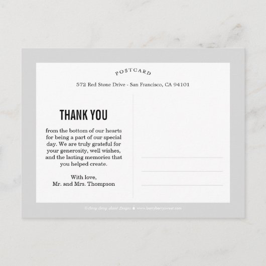 Overlapping foto's bruiloft Dank u kaart Briefkaar (Achterkant)
