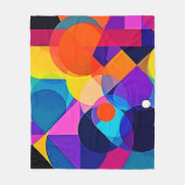 Overlapping Hues: Abstract Fusion Fleece Deken (Voorkant)