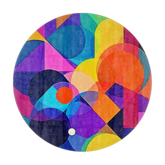 Overlapping Hues: Abstract Fusion Snijplank (Voorkant)