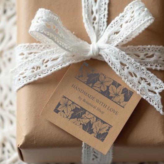 Overlapping Leaves Chic Nature Handmade Business Rubberstempel