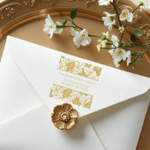 Overlapping Leaves Chic Nature Return Address Rubberstempel