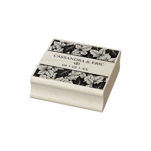 Overlapping Leaves Pattern Elegant Nature Wedding Rubberstempel (Stempel)