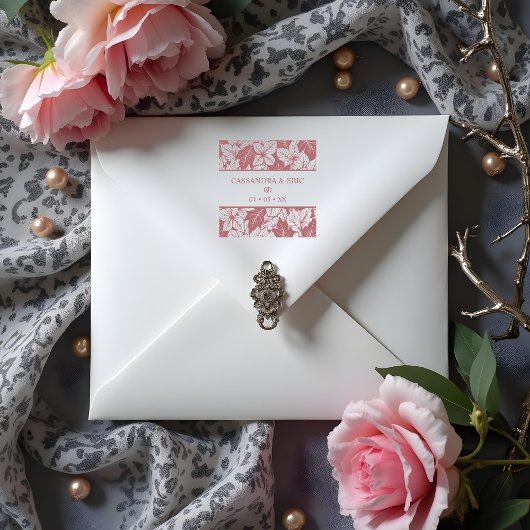 Overlapping Leaves Pattern Elegant Nature Wedding Rubberstempel