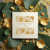 Overlapping Leaves Pattern Elegant Nature Wedding Rubberstempel