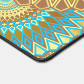 Overlapping Mandala Blauw Bruin Goud Bureaumat (Hoek)