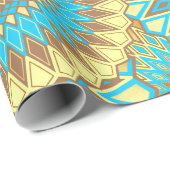 Overlapping Mandala Blauw Bruin Goud Cadeaupapier (Rol Hoek)