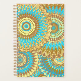 Overlapping Mandala Blauw Bruin Goud Planner